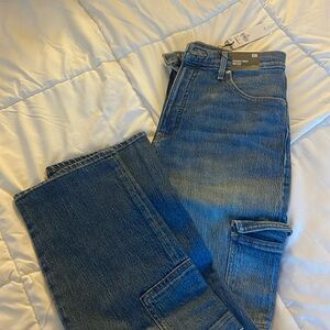 Brand new jeans!! Straight Ankle High rise with cargo pockets